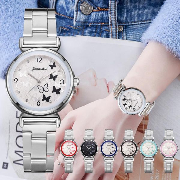 Orologi da polso Moda Farfalla Donna Set Orologio da polso Orologi Lusso elegante orologio da polso al quarzo per ragazza Orologio da donna Relogio Feminino Polso