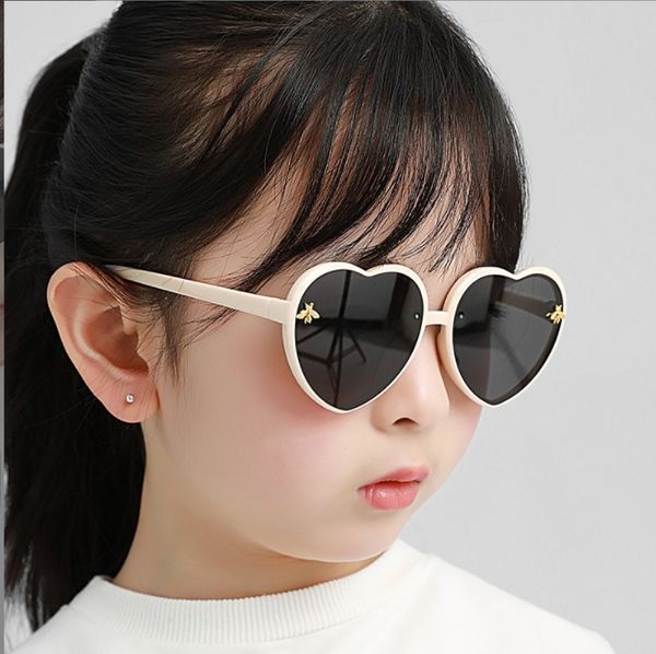 Großhandel Marke Herz Kinder Sonnenbrille 2022 Neue Kinder Nette Rosa Cartoon Biene Sonnenbrille Mädchen Jungen Baby Gradienten Brillen