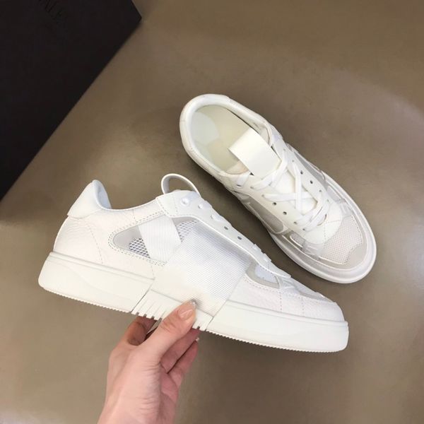 

men's shoes luxury designer brand calfskin sneakers with straps design fashion atmosphere size38-45, Black