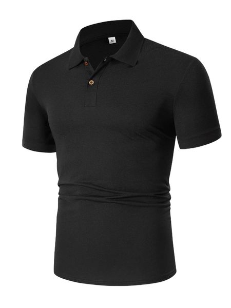 

men solid slit hem polo shirt p7ex#, White;black