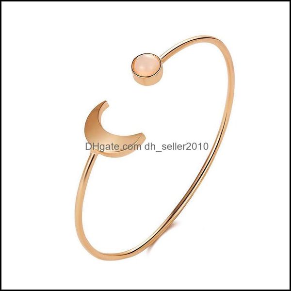 

charm bracelets moon sun bracelet bangle for girl women luxury beautifly jewelry open gold color simple cuff bangles dr dhseller2010 dhmj8, Golden;silver