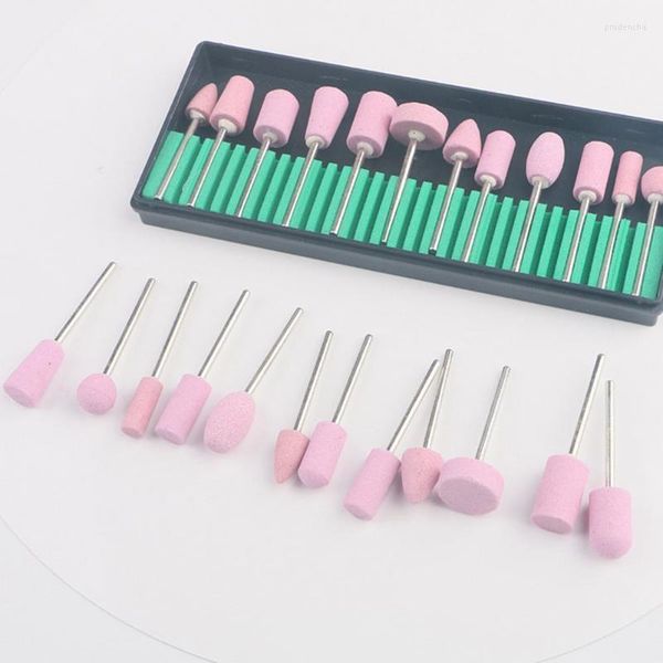 Nail Art Equipment 12 Teile/satz Keramik Bohrer Fräser Für Maniküre Quarz Peeling Stein Diamant Wolle Puffer Werkzeug Prud22