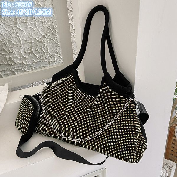 

wholesale ladies shoulder bags 3 colors street personality diamond tote bag large-capacity plug-in coin purse fashion handbag elegant contra