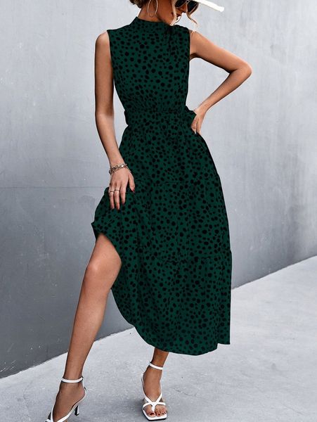 

all over print belted dress r3h9#, Black;gray