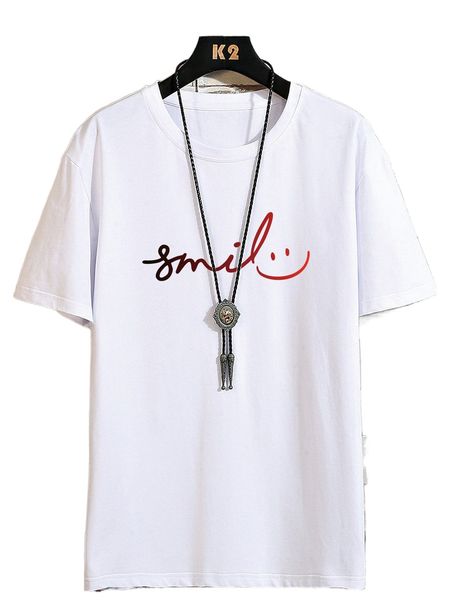 

men cartoon & letter graphic tee s86e#, White;black