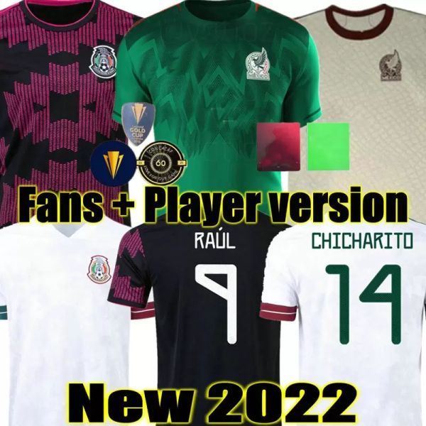 

h.losano mexican home soccer jersey player version chicharito g dos santos 23mexico away football shirt sports men kids kit, Black;yellow
