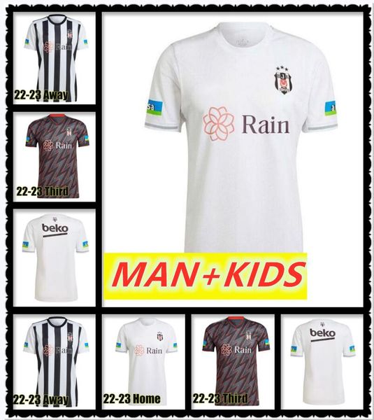 

2022 2023 besiktas jk soccer jerseys the lates home white karaman deigo costa larin ghezzal welinton vida away black 22/23 larin jimnastik k, Black;yellow