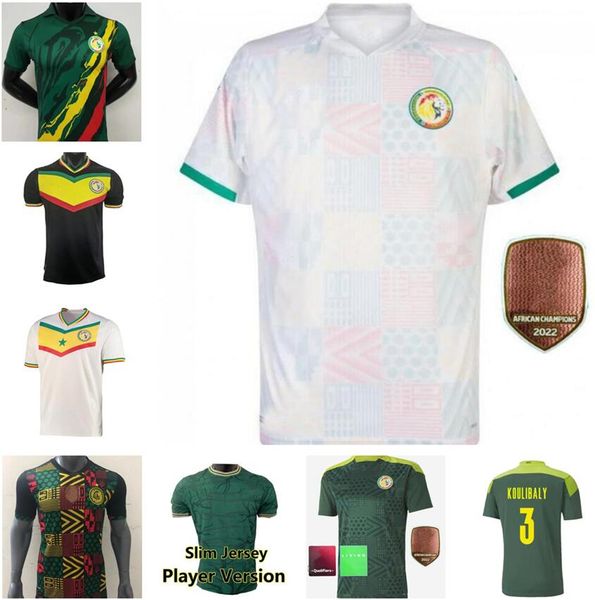 

one star 2021 2022 senegal soccer jerseys national team diatta 21 22 koulibaly mendy sarr niang koulibaly gueye kouyate football uniforms sh, Black;yellow