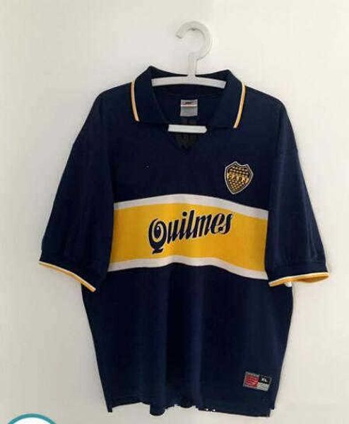 

haveluxury 97 98 boca juniors retro soccer jersey maradona vintage caniggia 1997 1996 1998 maglia classic football shirts maillot camiseta d, Black