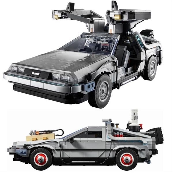 

Back To The Future DeLoreaned Racing Car DMC 12 Time Machine 10300 Creative Expert Moc Brick Technical Model Building Blocks Toy 220715