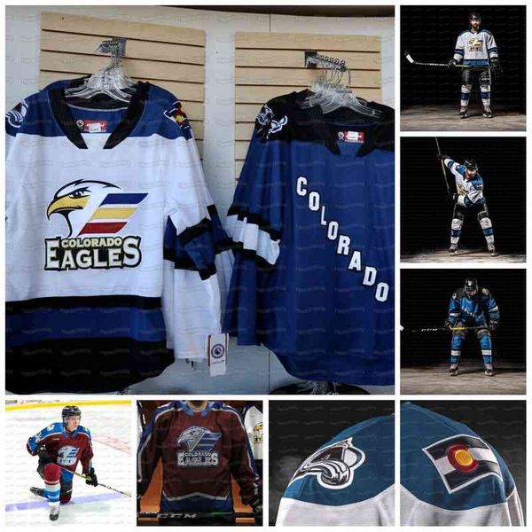 

c202 womens colorado eagles ahl 2021 t.j. tynan jacob macdonald sheldon dries erik condra jayson megna a.j. greer shane bowers hockey jersey, Black