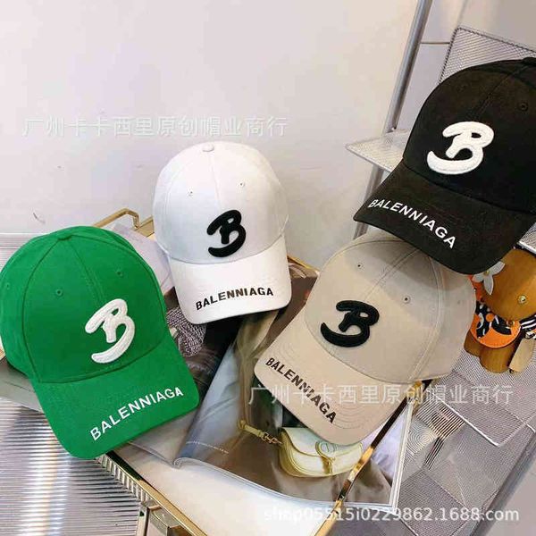 

balencaigass designers hat luxurys baseball hats caps ins b correct version 22 spring and summer new pure cotton breathable letter dome duck, Blue;gray