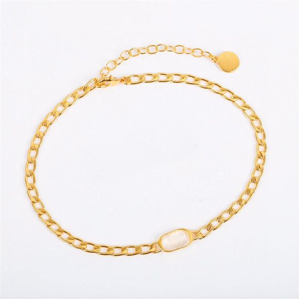 

sell fashion letter choker necklace bijoux cuban link for mens womens party wedding lovers gift jewelry with box2880, Golden;silver