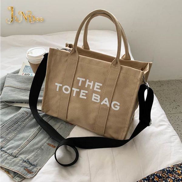

fashion designers literary letter printing women tote handbags female large-capacity canvas shoulder women diagonal shopping bag 220616