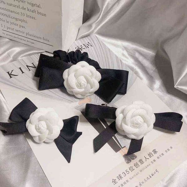 

idol jennie rose clips pins korean popular bow accessories elastic hair bands spring clip wholesale aa220323, Pink