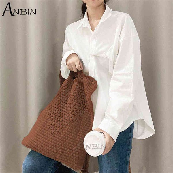 

female knitting wool korean fashion handbag women casual daily het shopping tote large capacity messenger bag for boutique g220506