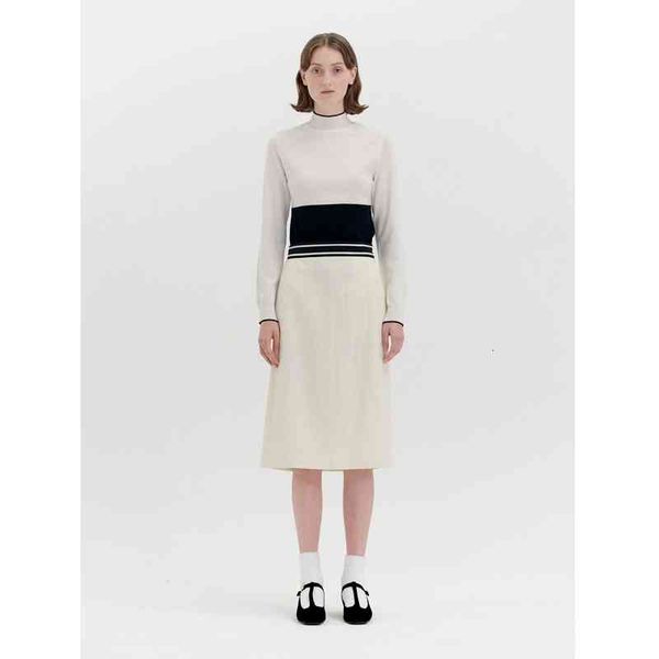 

skirts eenk wool white half-body skirt spring casual tweed high waist slim patchwork knee length quality wnm1, Black