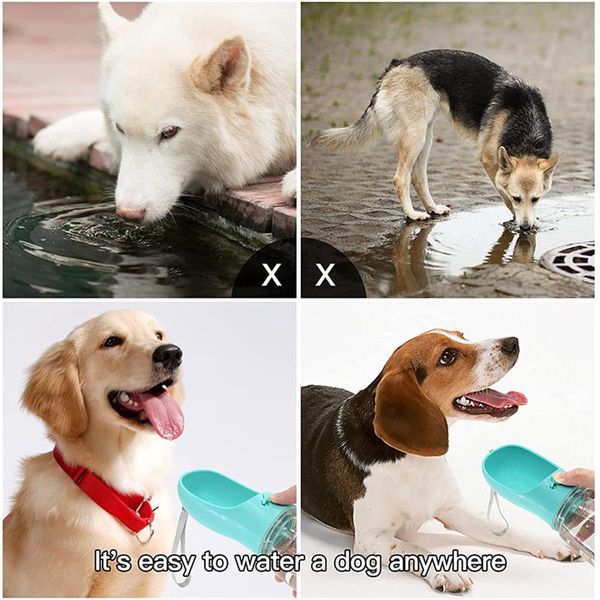 19 oz büyük kapasiteli köpek su şişesi kaseleri Sızıntı geçirmez daha büyük orta küçük hafif köpekler için taşınabilir dağıtıcı