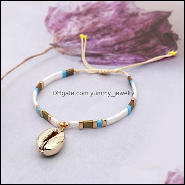 

charm bracelets jewelry go2boho boho tila bead women punk shell beach bracelet handmade wholesale friendship jewellery miyuki beads drop del, Golden;silver