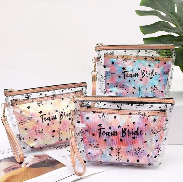 Frauen Transparent Klar Reißverschluss Make-Up Taschen Organizer Bad Waschen Mädchen Nette Make-Up Tote Handtaschen Fall Reise PVC Kosmetik Taschen