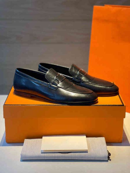 

dress shoes men's shoes high-end luxury lefu wo leather fashion, Black