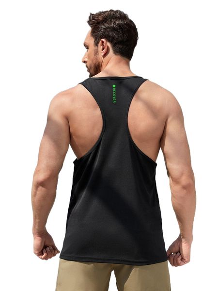 

men letter graphic sports tank i1vn#, White;black