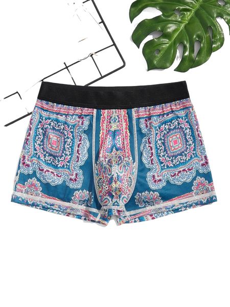 

men scarf print boxer brief f0ih#, Black;brown