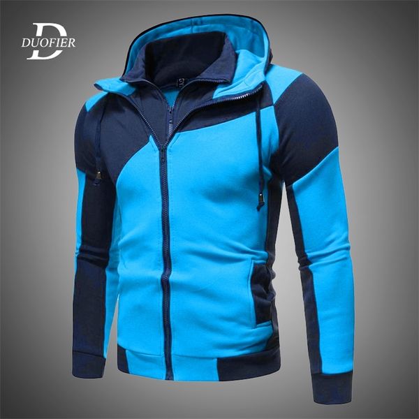 

men zipper hooded sweatshirt fashion casual hoodies fleece jacket 2020 autumn winter male streetswear coat jackets sports lj201013, Black;brown