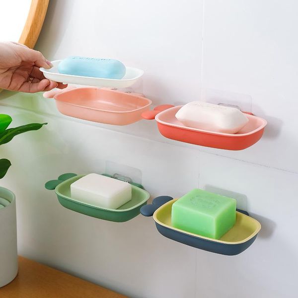 Portasapone Toilette Scarico a doppio strato Supporto senza punzonatura Creativo Scatola a forma di maiale a forma di carota Bagno Appeso a parete Piatto ProdottiSapone