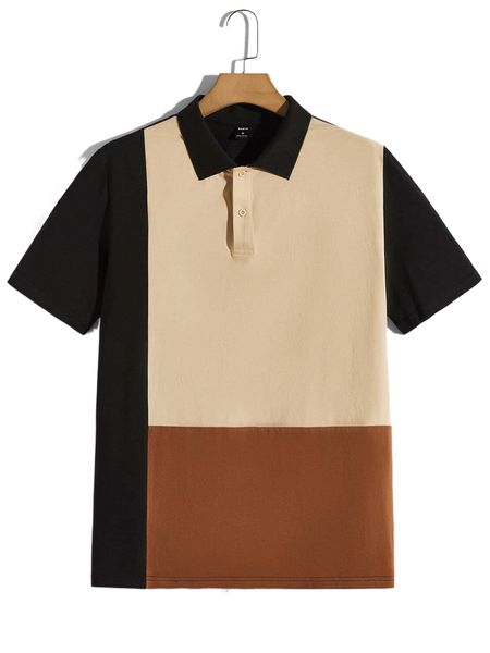 

men color block polo shirt n6ou#, White;black
