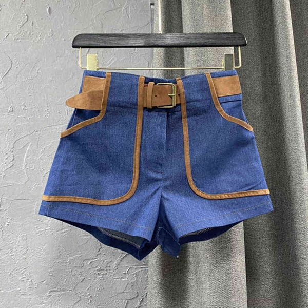 

premium autumn arrival dark blue denim shorts with belt streetwear women short jeans gc327, White;black