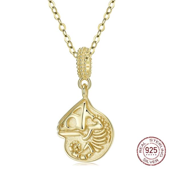 Colares pendentes 925 Colar de esqueleto de lagarto de prata real para mulheres personalidade de moda Chain clavícola fazendo jóias pendapendedora