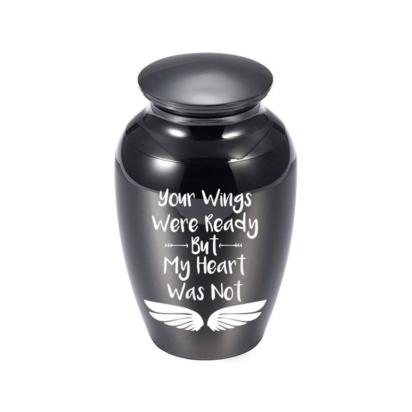 

70x45mm angel wing arrow pattern cremation pendant urn funeral urns for sharing ashes dogs cats human keepsake - your wings were ready, Silver