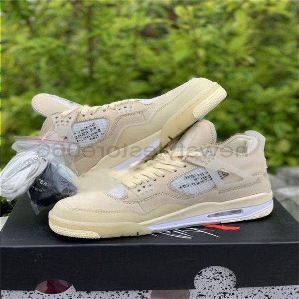 

boots off authentic 4 sp wmns sail bred 4s man basketball shoes muslin white black zapatos sneakers with original