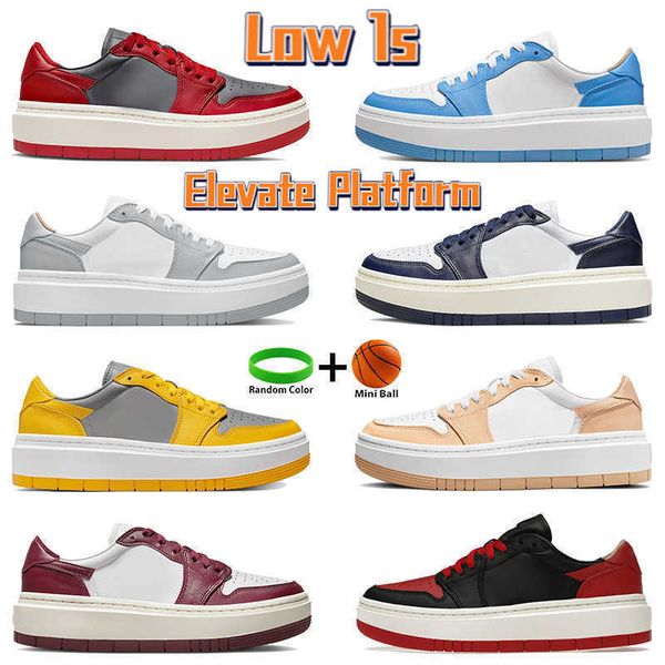 

low 1 casual shoes 1s elevate platform university blue se bred onyx wolf grey team red varsity maize midnight navy men women sneakers, Black
