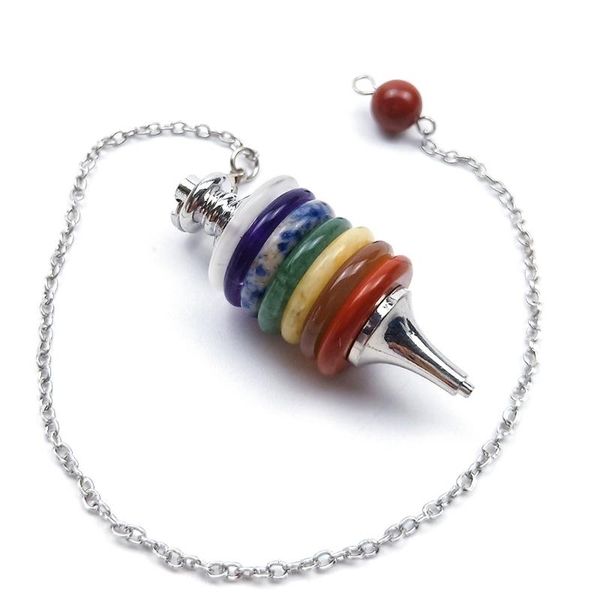 

pendant necklaces chakra reiki healing crystals pendulum energy point stone for dowsing divination balancing fashion jewelry, Silver