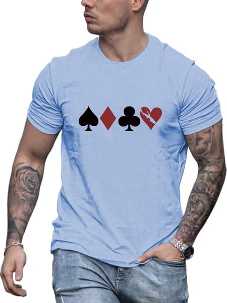 

men playing card tee 99js#, White;black