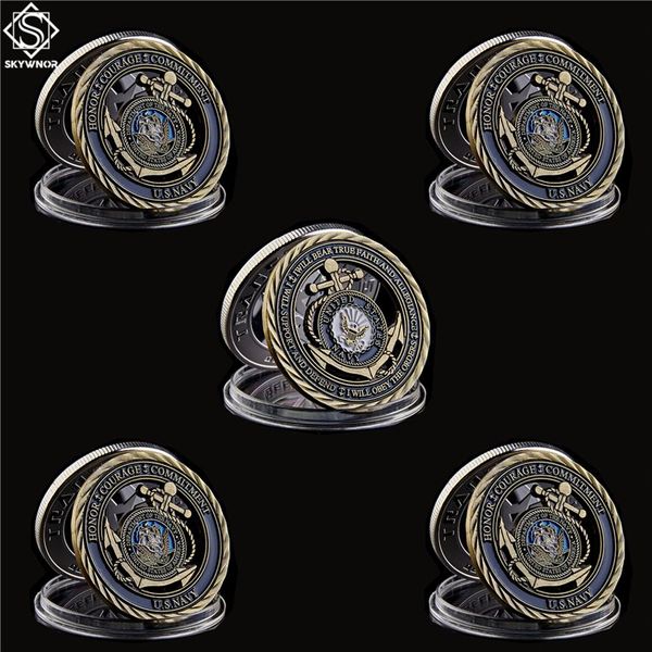 

5pcs usa department navy craft emblem core values medal of courage copper h262s