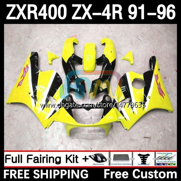 Corpo OEM per KAWASAKI NINJA ZXR 400 CC ZX-4R ZX4R 91-96 Carrozzeria 12DH.139 ZX 4R 4 R 400CC ZXR400 91 92 93 94 95 96 ZXR-400 1991 1992 1993 1994 1995 1996 Carenature giallo chiaro