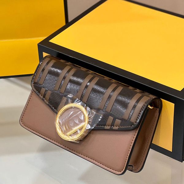 

2 straps waist bags handbags chain wallets flap cross body two-tone shoulder bag genuine leather gold round buckle classic letter print remo