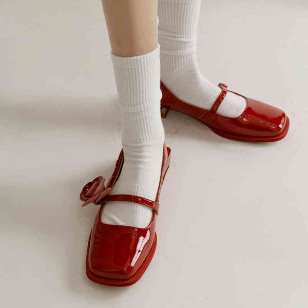

sandals rose small square head low heel mary jane single shoes spring simple shallow mouth korean for women 3pme, Black