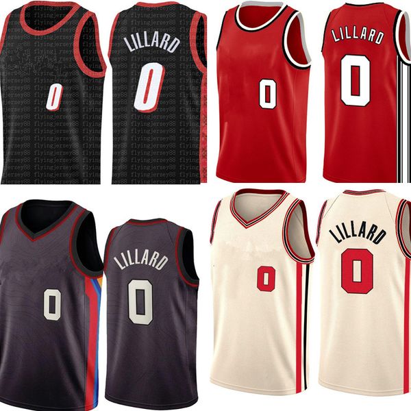 

damian 0 lillard jersey man basketball jerseys, Black;red