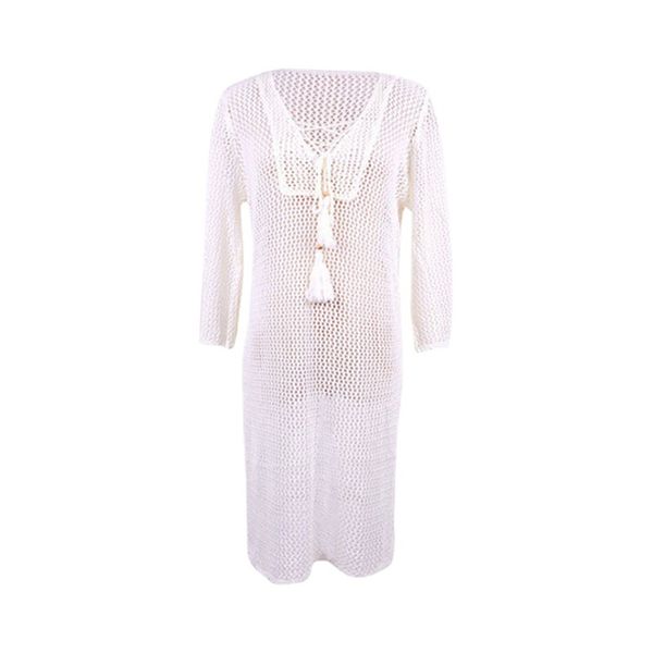 

women's swimwear arrivals beach cover up crochet white dress ladies bathing suit ups tunic saida de praia #q188, White;black