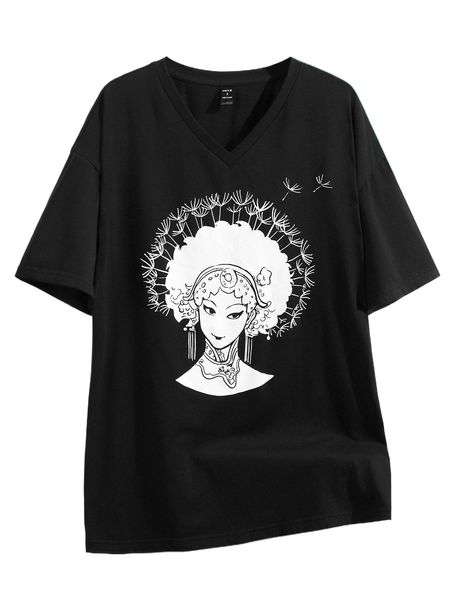 

x highspeeddoggy figure graphic drop shoulder tee z9ih#, White