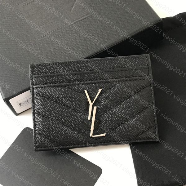 Top-Designer-Kreditkarteninhaber-Brieftasche, luxuriöse, ultradünne Leder-Geldbörsen, großes Gitter-Karteninhaber-Männerfrauen258e