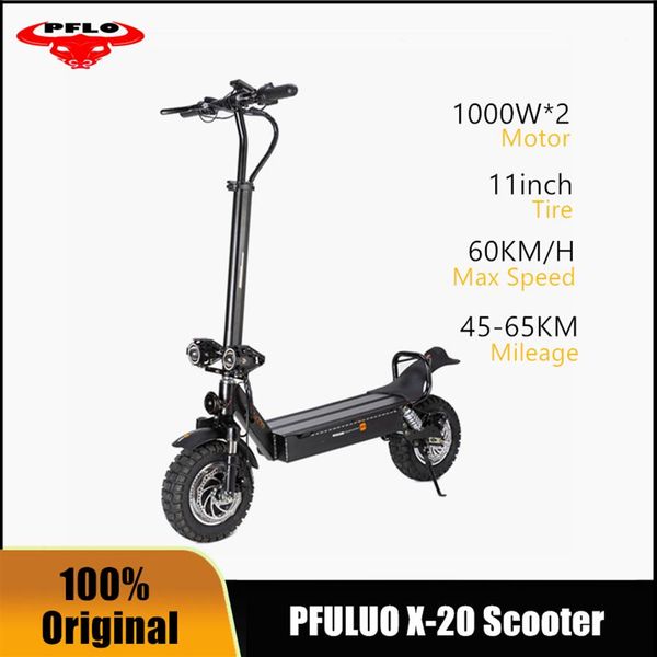 

eu stock pfuluo x20 dual drive 2000w off-road smart electric scooter 48v two motor kickscooter with lcd display skateboard 15ah 20311b