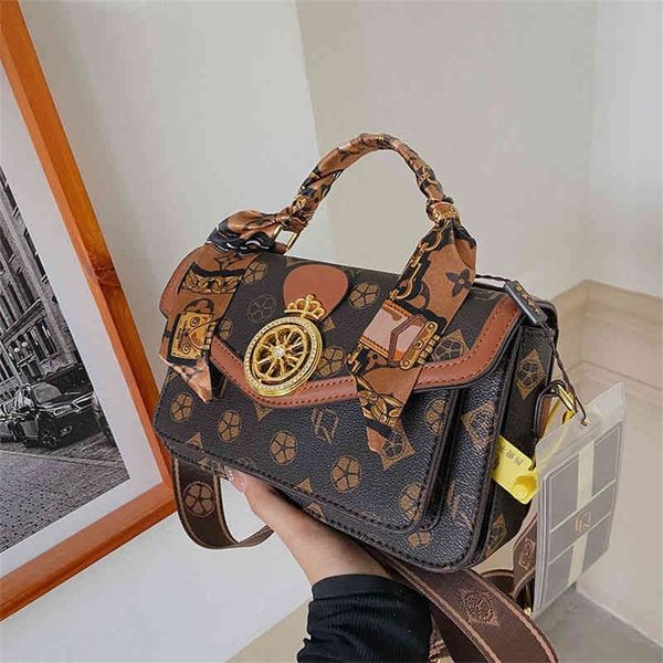

high texture silk scarf fashion printing versatile ins flower portable one shoulder small square bag purses outlet online