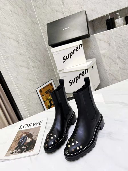 

winter nice brand chelsea boot discovery women's ankle boots crisscrossing strap crafted black calf leather lady martin booties party w