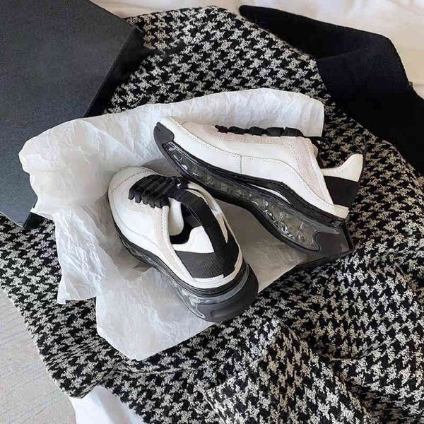 

dress shoes women sneakers designer new air cushion running shoes casual lace up sports platform shoes summer 220402, Black