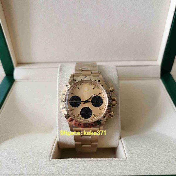 Orologio eccellente Vintage 38mm Oro giallo Cosmograph Paul Newman Ref.6263 Cronografo Asia ETA 7750 Movimento Meccanico a carica manuale Orologi da uomo